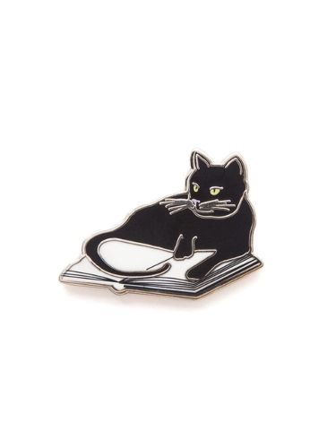 Cover image for Bookstore Cat Enamel Pin