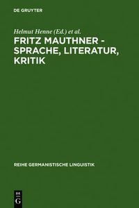 Cover image for Fritz Mauthner - Sprache, Literatur, Kritik