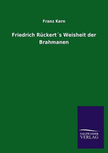 Cover image for Friedrich Ruckerts Weisheit Der Brahmanen