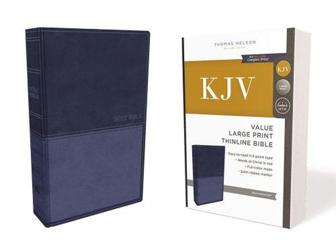 Cover image for KJV, Value Thinline Bible, Large Print, Leathersoft, Blue, Red Letter, Comfort Print: Holy Bible, King James Version