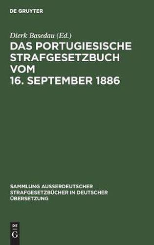 Cover image for Das Portugiesische Strafgesetzbuch vom 16. September 1886