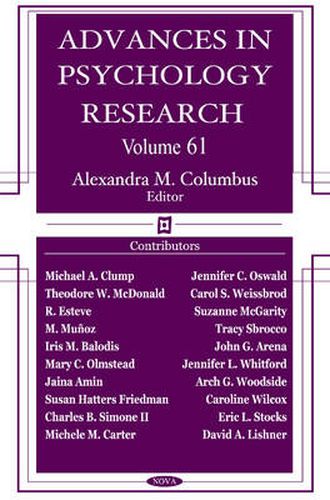 Cover image for Advances in Psychology Research: Volume 61