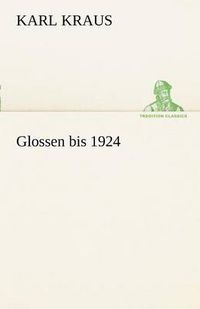 Cover image for Glossen Bis 1924