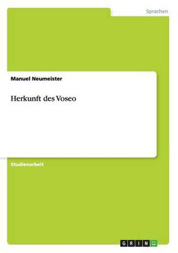 Cover image for Herkunft des Voseo