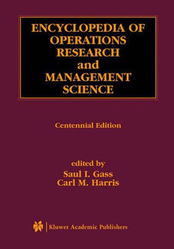 Cover image for Encyclopedia of Operations Research and Management Science