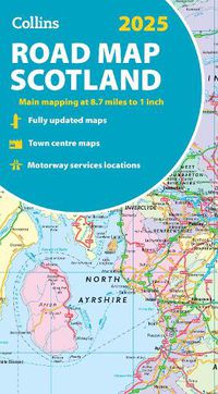 Cover image for 2025 Collins Road Map of Scotland