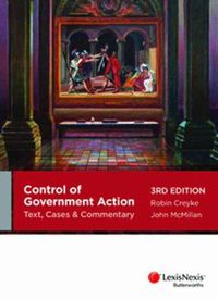 Cover image for Control of Government Action: Text, Cases and Commentary