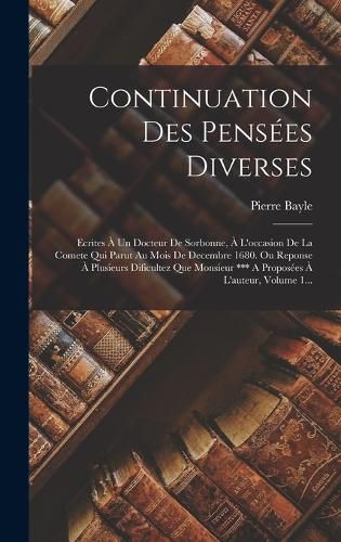 Cover image for Continuation Des Pensees Diverses