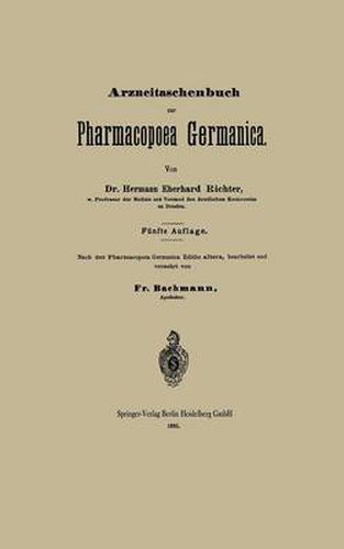 Arzneitaschenbuch Zur Pharmacopoea Germanica