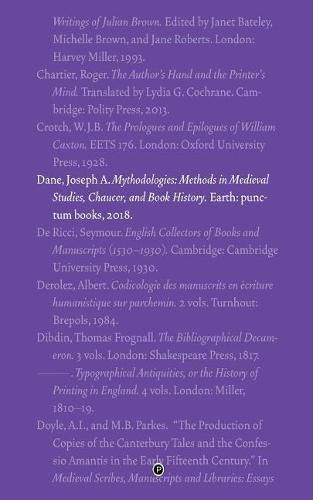 Mythodologies: Methods in Medieval Studies, Chaucer, and Book History