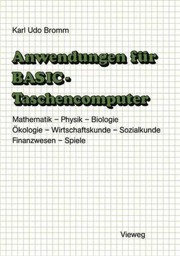 Cover image for Anwendungen fur BASIC-Taschencomputer