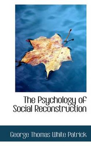 Cover image for The Psychology of Social Reconstruction