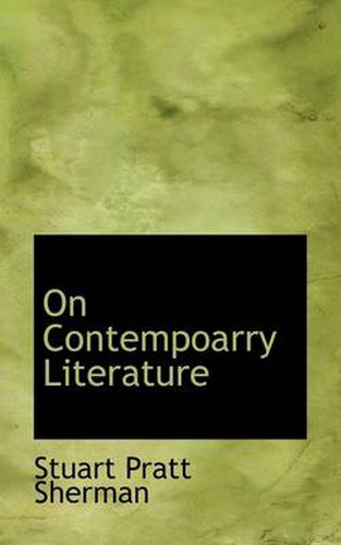 Cover image for On Contempoarry Literature