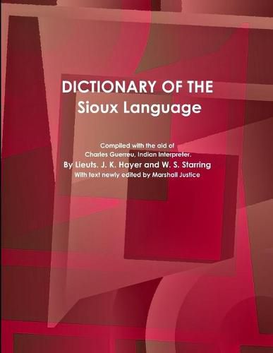 Cover image for Dictionary of the Sioux Language