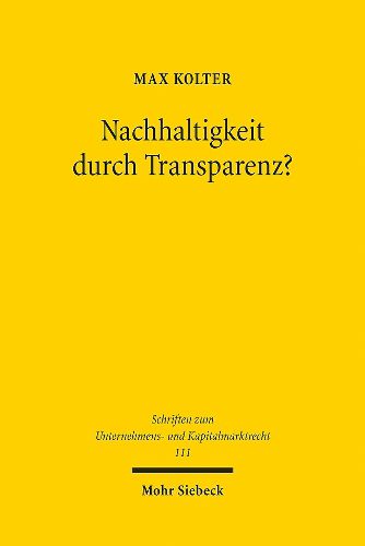 Cover image for Nachhaltigkeit durch Transparenz?