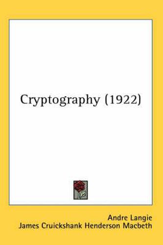 Cover image for Cryptography (1922)