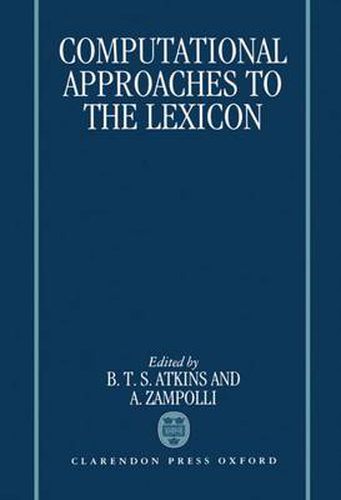 Cover image for Computational Approaches to the Lexicon