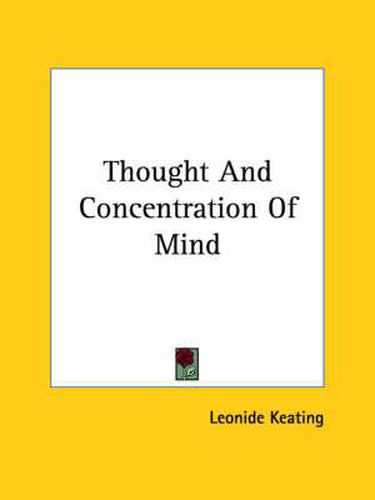 Cover image for Thought and Concentration of Mind