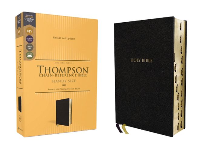 Cover image for KJV, Thompson Chain-Reference Bible, Handy Size, European Bonded Leather, Black, Red Letter, Thumb Indexed, Comfort Print