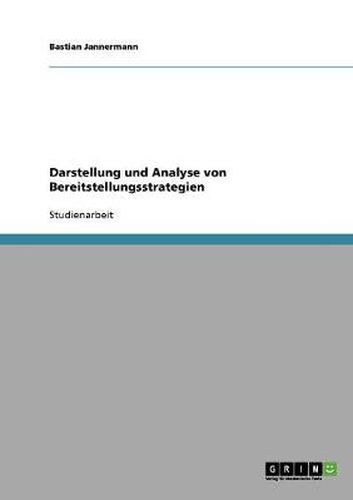 Cover image for Darstellung und Analyse von Bereitstellungsstrategien