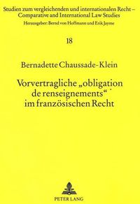 Cover image for Vorvertragliche -Obligation de Renseignements- Im Franzoesischen Recht