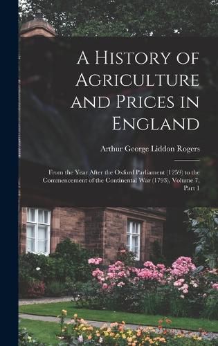 Cover image for A History of Agriculture and Prices in England