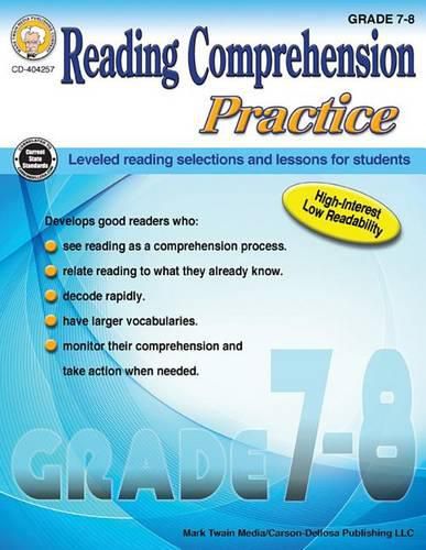 Cover image for Reading Comprehension Practice, Grades 7-8