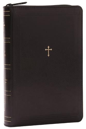 Cover image for NKJV, Compact Paragraph-Style Reference Bible, Leathersoft, Black with zipper, Red Letter, Comfort Print: Holy Bible, New King James Version