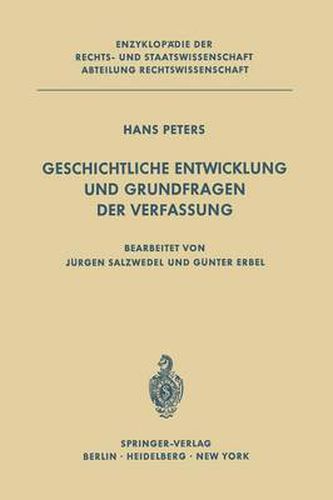 Geschichtliche Entwicklung Und Grundfragen Der Verfassung