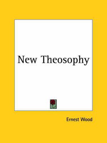 Cover image for New Theosophy (1929)