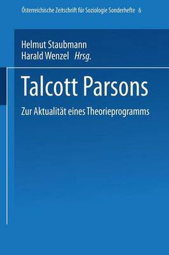 Cover image for Talcott Parsons: Zur Aktualitat eines Theorieprogramms