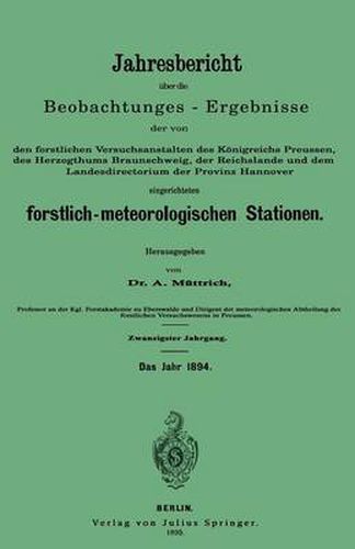 Cover image for Jahresbericht UEber Die Beobachtungs-Ergebnisse