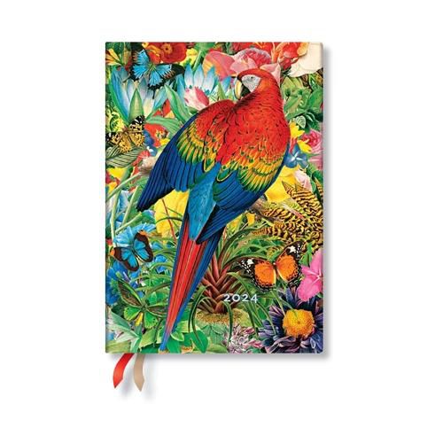 Cover image for Tropical Garden (Nature Montages) Midi Vertical 12-month Dayplanner 2024 (Elastic Band Closure)