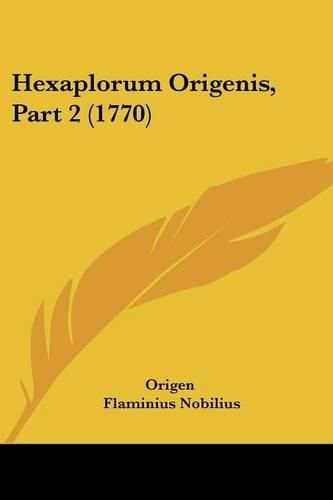 Cover image for Hexaplorum Origenis, Part 2 (1770)