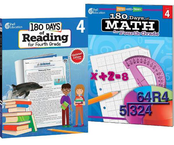 Cover image for 180 Days (TM): Reading & Math for Grade 4: 2-Book Set