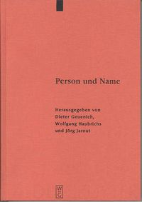 Cover image for Person und Name: Methodische Probleme bei der Erstellung eines Personennamenbuches des Fruhmittelalters