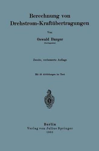 Cover image for Berechnung Von Drehstrom-Kraftubertragungen