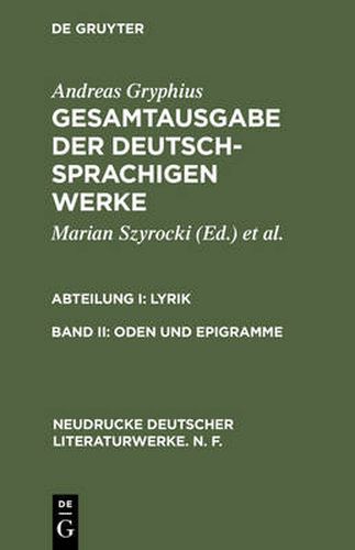 Cover image for Oden und Epigramme