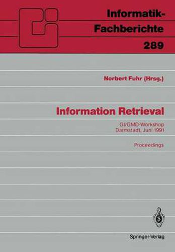 Cover image for Information Retrieval: Workshop : Papers