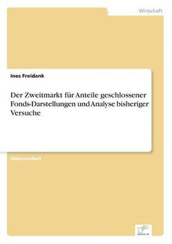 Cover image for Der Zweitmarkt fur Anteile geschlossener Fonds-Darstellungen und Analyse bisheriger Versuche