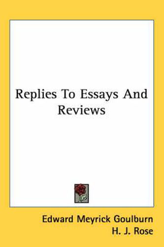 Cover image for Replies to Essays and Reviews