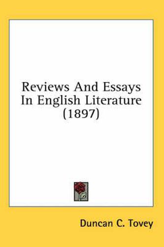 Cover image for Reviews and Essays in English Literature (1897)