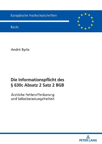 Cover image for Die Informationspflicht Des ? 630c Absatz 2 Satz 2 BGB