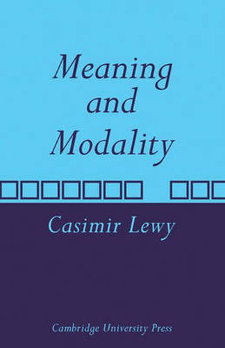 Cover image for Meaning and Modality