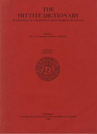 Cover image for Hittite Dictionary of the Oriental Institute of the University of Chicago Volume L-N, fascicle 1 (la- to ma-)