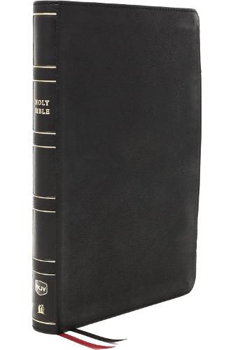 NKJV, Thinline Reference Bible, Genuine Leather, Black, Red Letter, Thumb Indexed, Comfort Print: Holy Bible, New King James Version