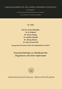 Cover image for Chemische Beitrage Zur Metallurgie Des Magnesiums Und Seiner Legierungen