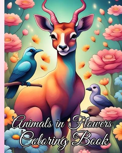 Animals in Flowers Coloring Book For Kids