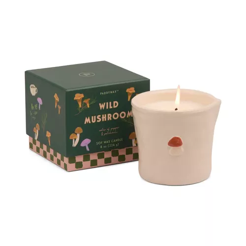 Cover image for Wild Mushroom Boxed Bistro 8oz/226g Embossed Ceramic Candle