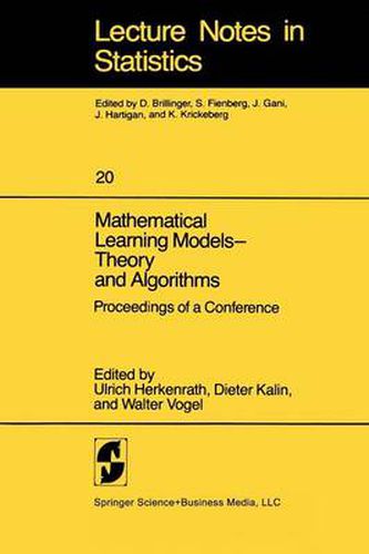 Cover image for Mathematical Learning Models - Theory and Algorithms: Proceedings of a Conference